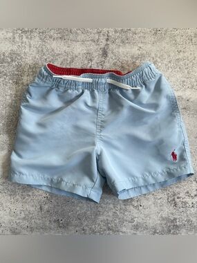 Polo by Ralph Lauren Light Blue Swim Shorts with Red Accent